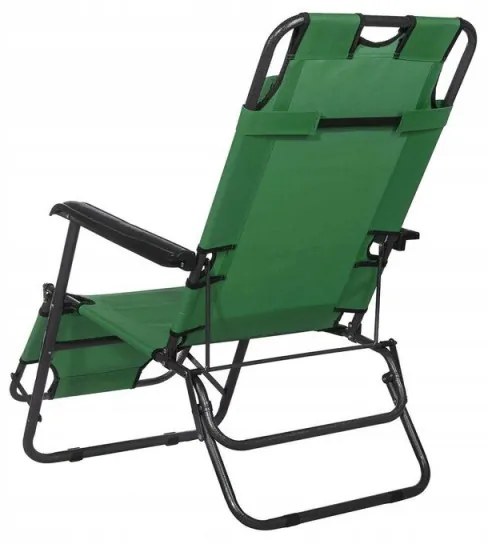 SPRINGOS Záhradné polohovacie kreslo SPRINGOS RELAX zelené