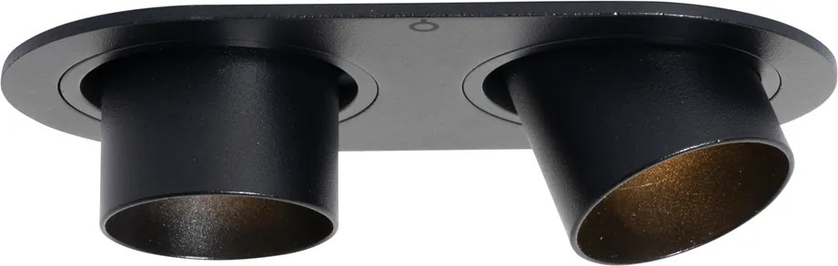 Okrúhle zapustené bodové svetlo čierne GU10 35 mm výkyvné 2-svetlo - Installa