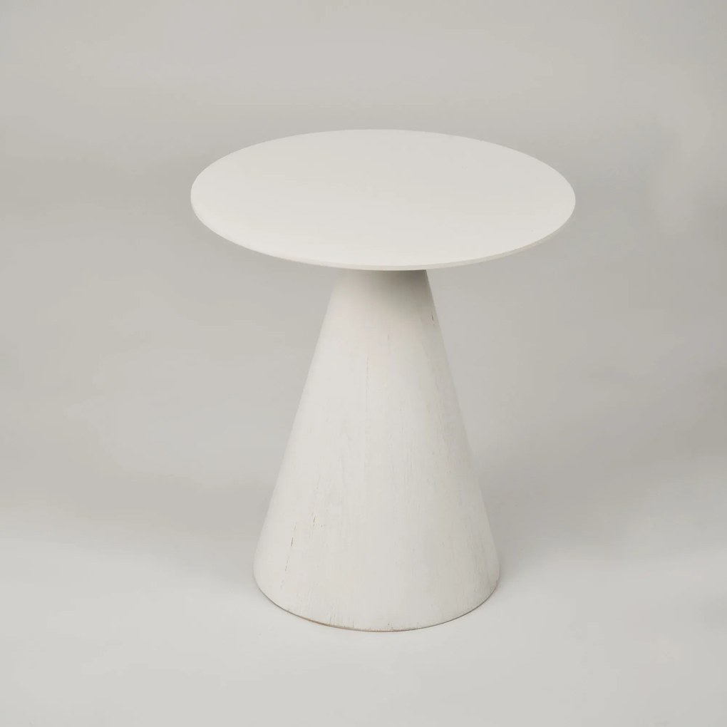 Odkladací stolík Florence 40 cm z masívu biely