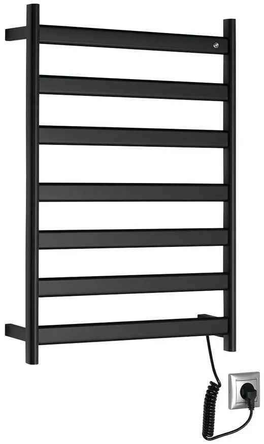 Sapho Sapho, ELIAS elektrický sušiak uterákov 490x730x110mm, 105W, čierna matná, EB550