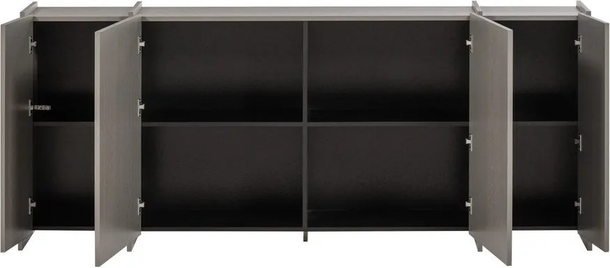 Sivá komoda v dekore jaseňa 200x85x44 cm Brock – WOOOD