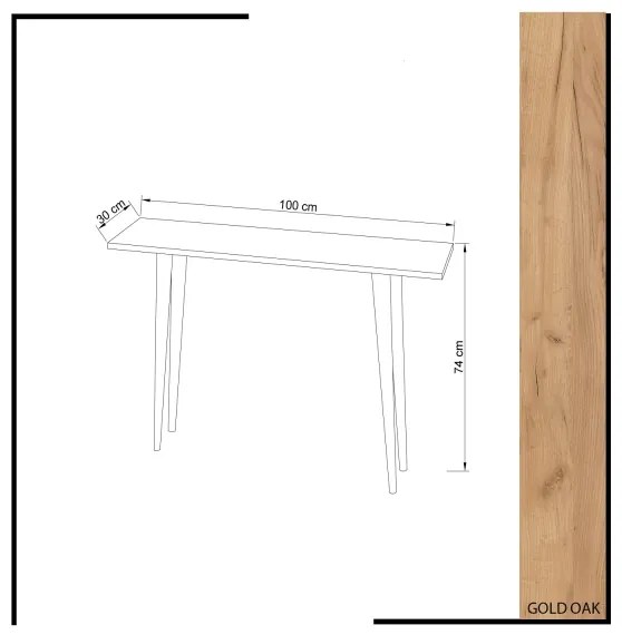 Konzolový stolík DESIDERO 74x100 cm hnedý