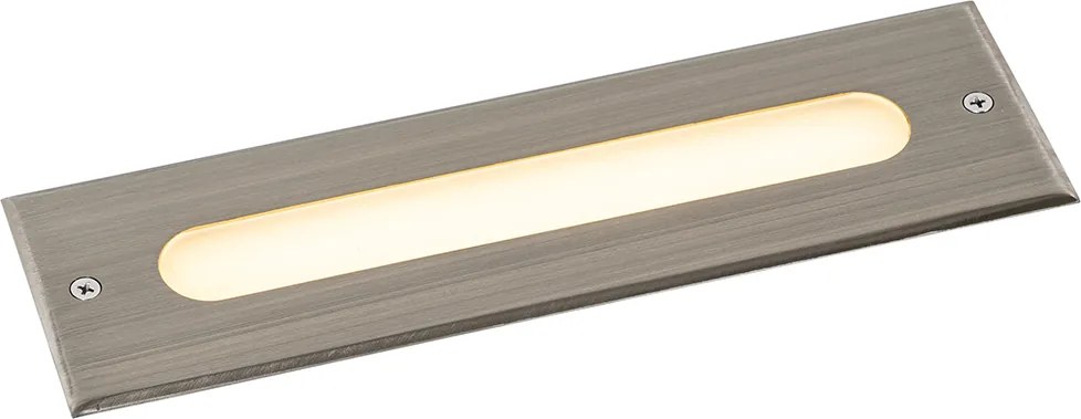 Sada 4 moderných oceľových zemných bodových svietidiel 30 cm vrátane LED IP65 - Eline