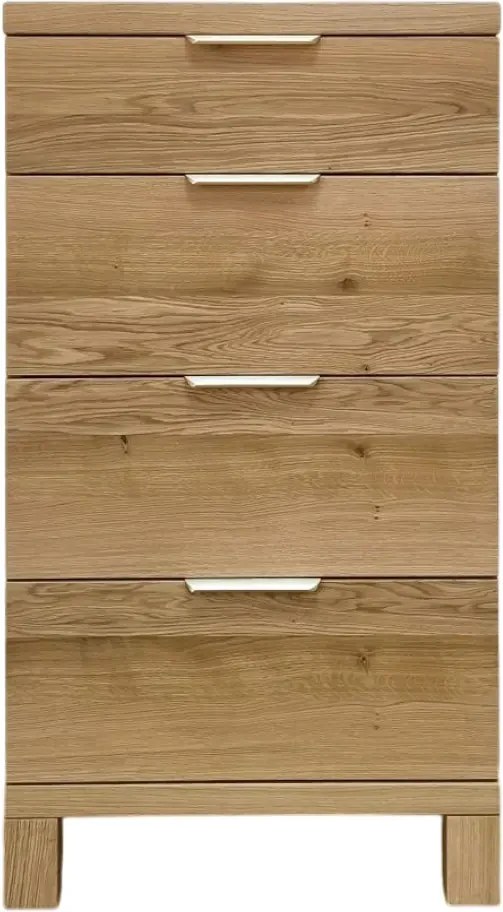 Dubová skrinka so 4 zásuvkami, 55x43x100 cm