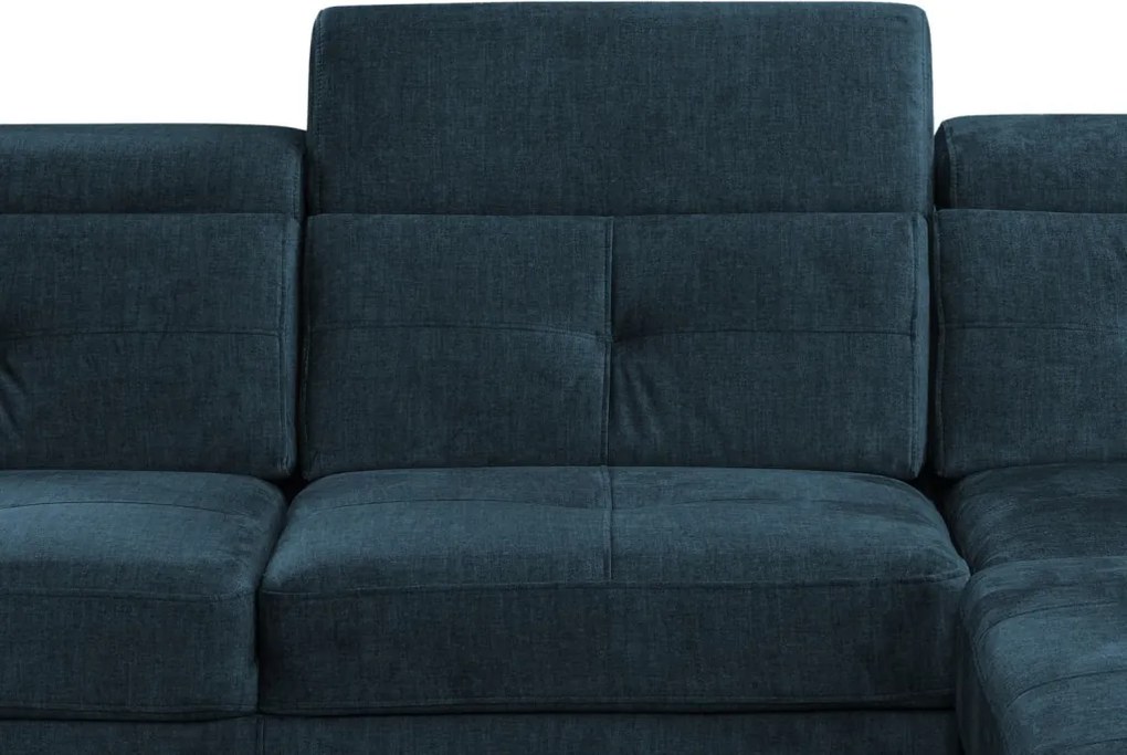 Rohová sedacia súprava Sergio, námornícka modrá látka, pravý roh