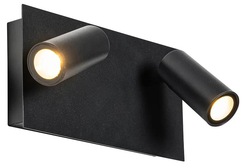 Moderné vonkajšie nástenné svietidlo čierne vrátane LED 2 svietidiel IP54 - Simon