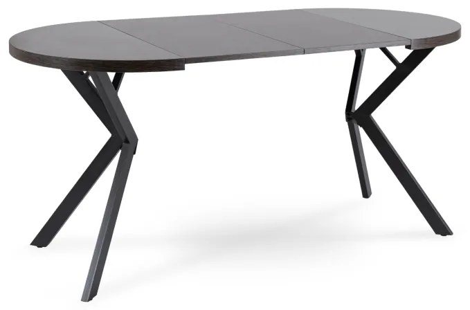 JAKS Okrúhly rozkladací stôl 80 - 160 cm čierny Dorian
