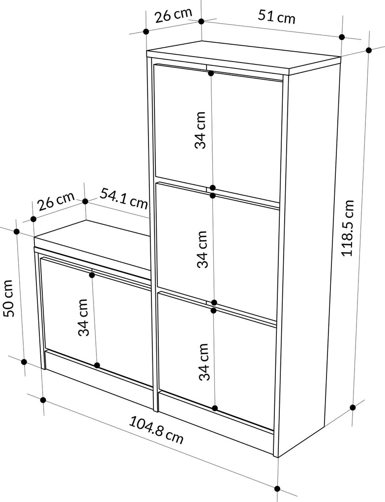 Botník s lavicou Houseland Dude dub zafírový