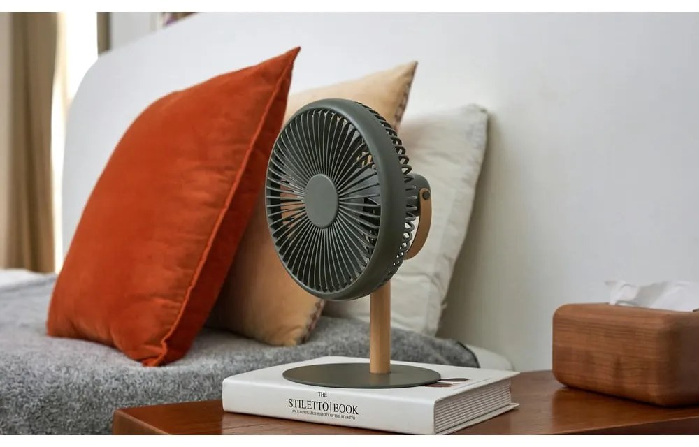 Zelená stolová lampa s ventilátorom na diaľkové ovládanie (výška 26 cm) Beyond – Gingko