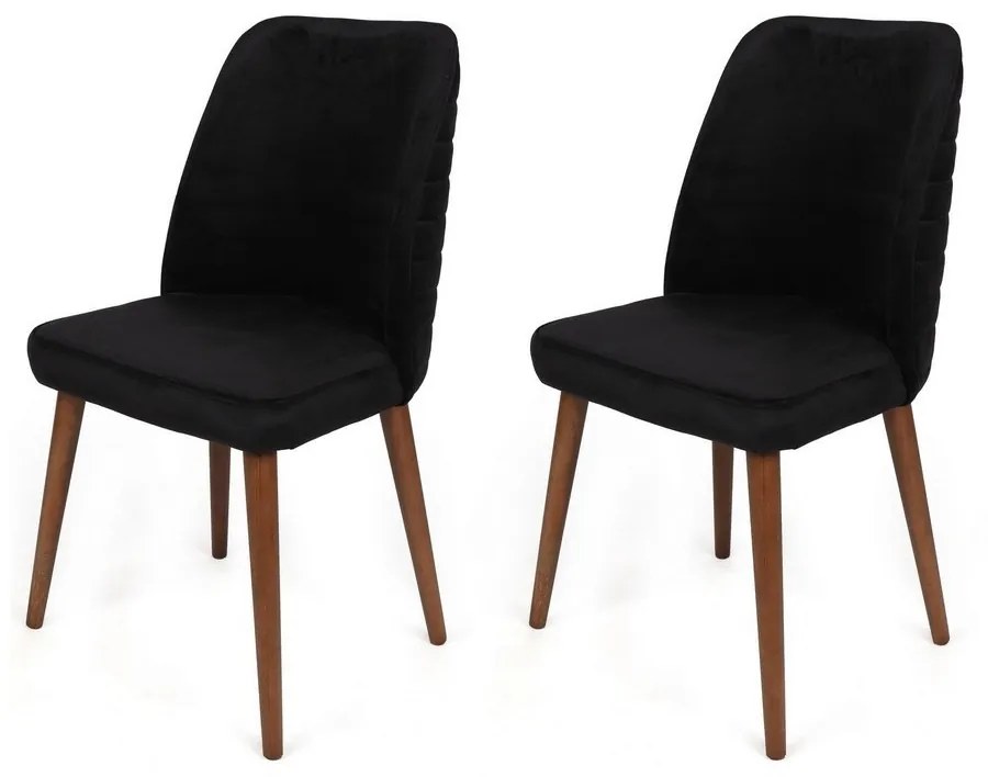 Súprava jedálenských stoličiek Tutku Black and Walnut, 2 ks