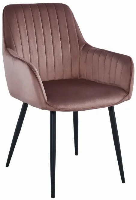 Set dvoch jedálenských stoličiek SOLDEN zamatové ružové (čierne nohy)