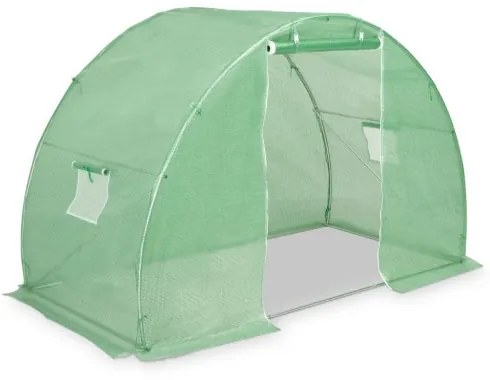 vidaXL Skleník s oceľovými základmi 4,5 m² 300x150x200 cm-