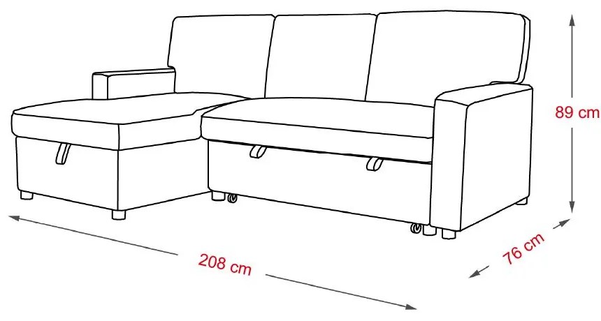 Rozkladacia rohová súprava Catini FREYA s úložným priestorom
