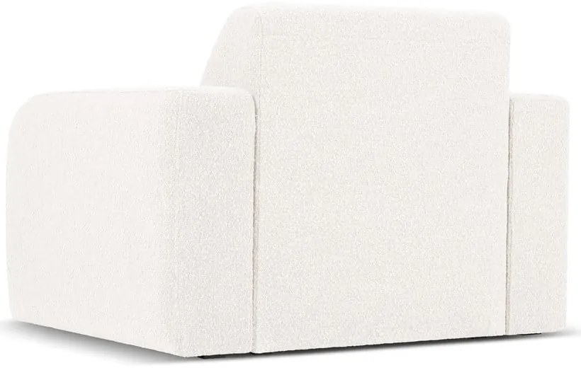 Biele kreslo z textílie bouclé Molino – Micadoni Home