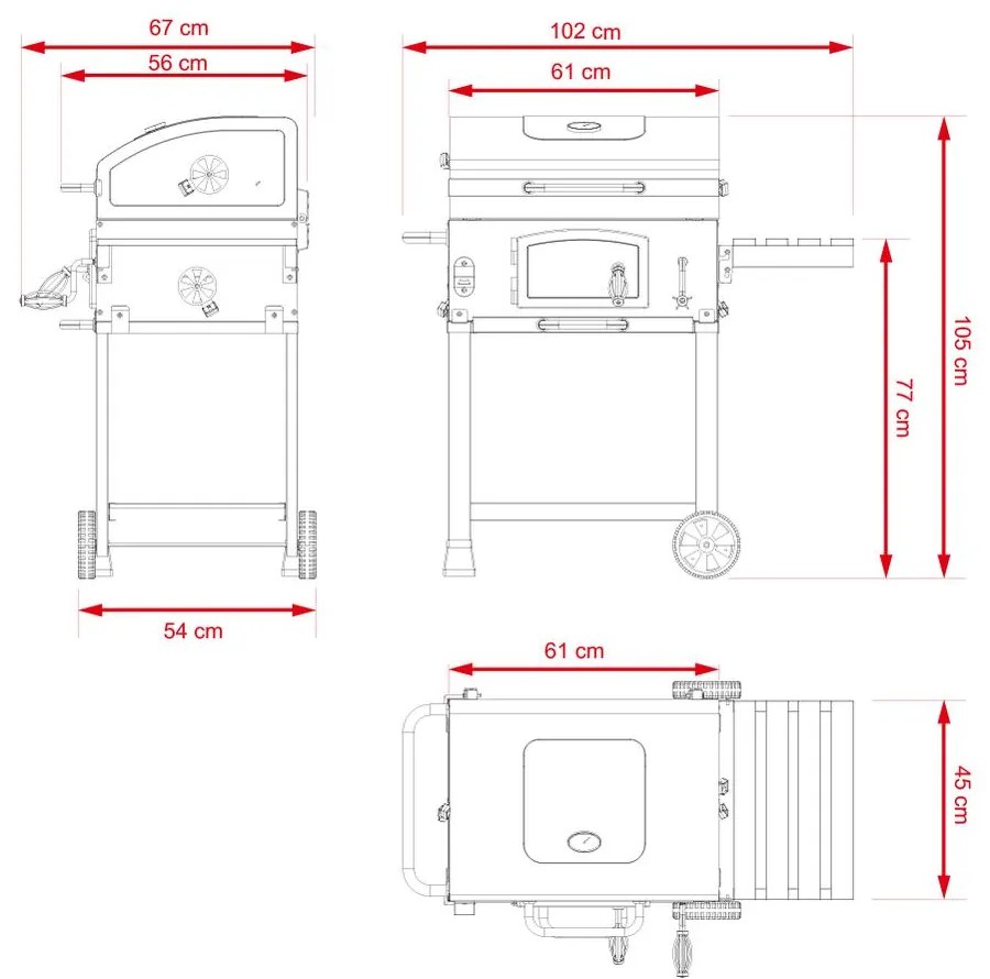 Multifunkčný BBQ gril Avenberg GENIUS+liatinový rošt+tál+pizza kameň