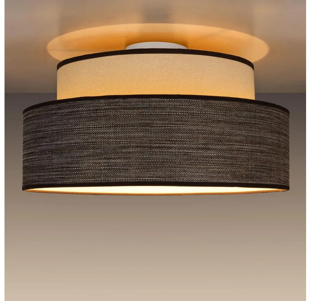 Stropné svietidlo GRACE 1xE27/60W/230V pr. 40 cm krémová/hnedá