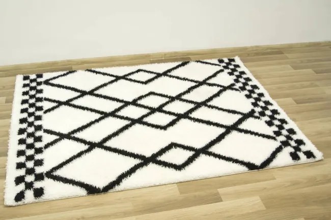 Koberec Boho 656 Romby krémový / čierný