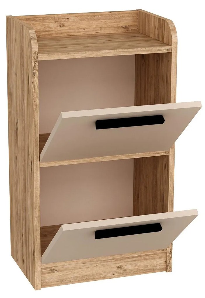 Nočný stolík Sivadu 3 (borovica atlantická + béžová). Akcia -27%. Vlastná spoľahlivá doprava až k Vám domov. 1094432