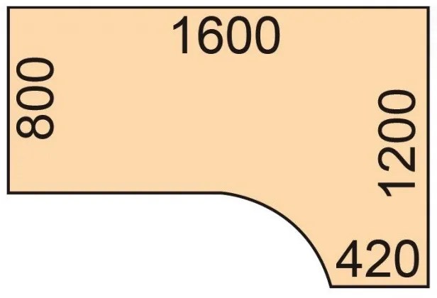 Rohový výškovo nastaviteľný stôl, 160x120 cm, 1 motor, L/P, čierna podnož, orech