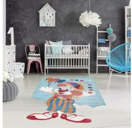 Koberec TOYS 75328 Klaun - granát, tyrkys / červený, fuksia