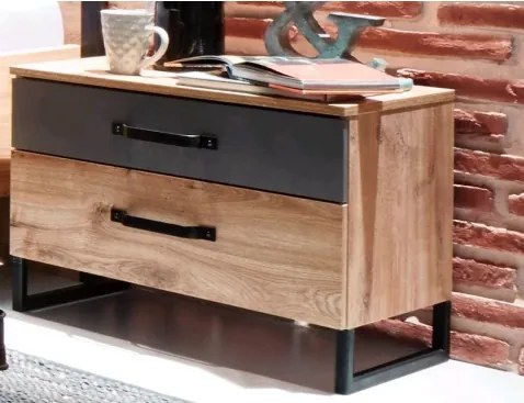 Set nočných stolíkov (2 ks) Detroit, doskový dub/antracitová oceľ%
