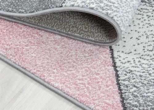 Koberce Breno Kusový koberec BETA 1120 Pink, sivá, viacfarebná,200 x 290 cm