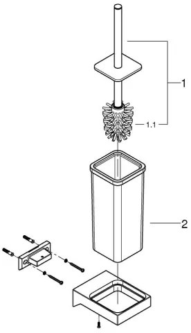 GROHE 40857000 - Sada na čistenie WC SELECTION CUBE lesklý chróm