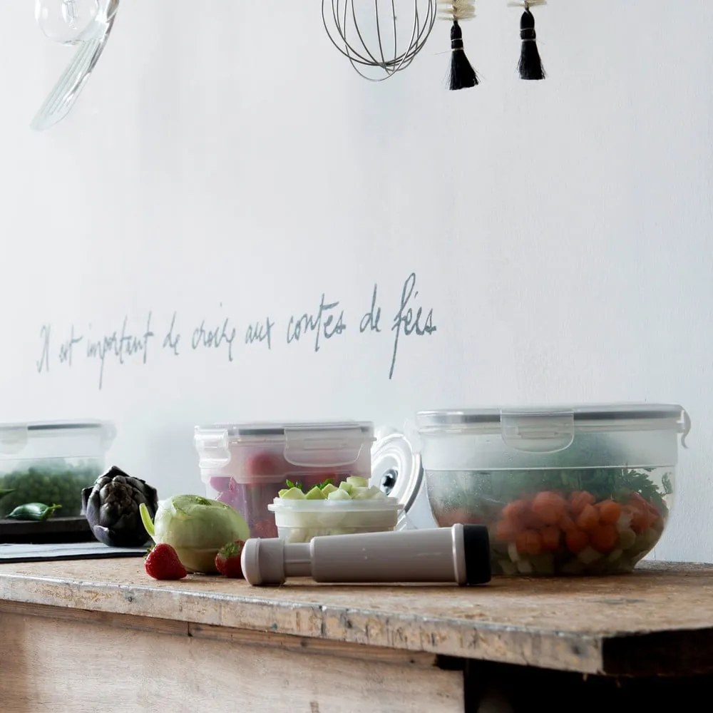 Súprava 3 boxov na potraviny a vákuovej pumpy Compactor Food Saver