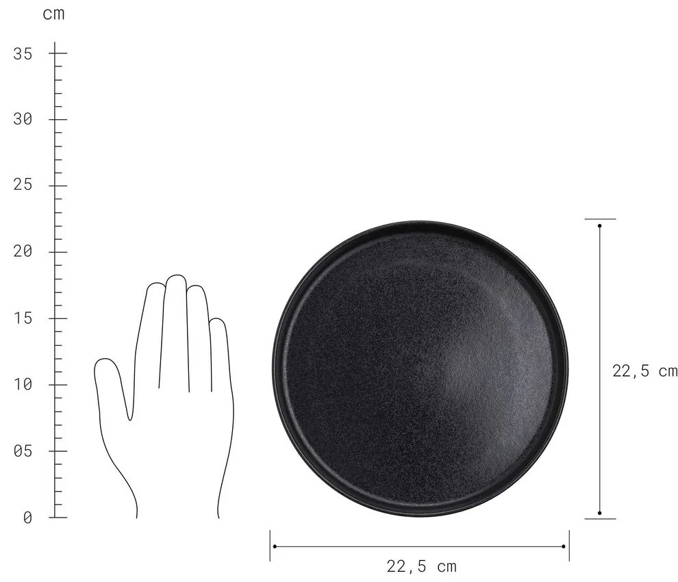 Butlers CASA NOVA Raňajkový tanier 22,5 cm - čierna