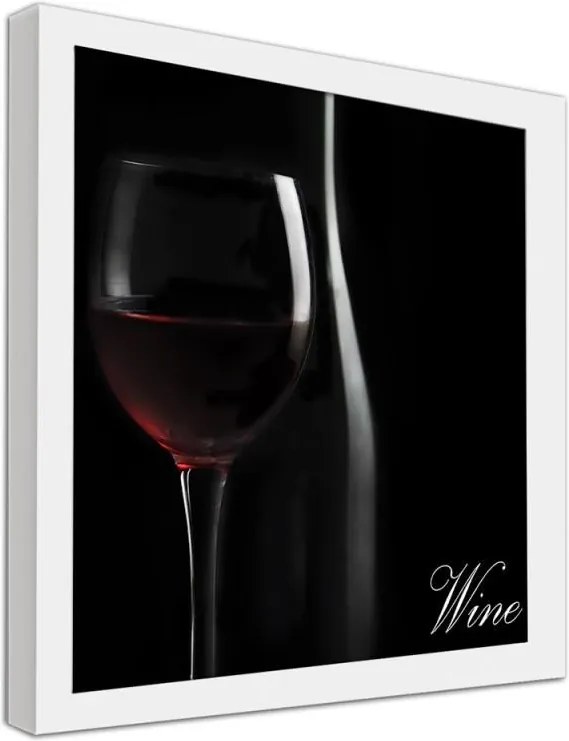 CARO Obraz v ráme - A Glass Of Red Wine Biela 20x20 cm