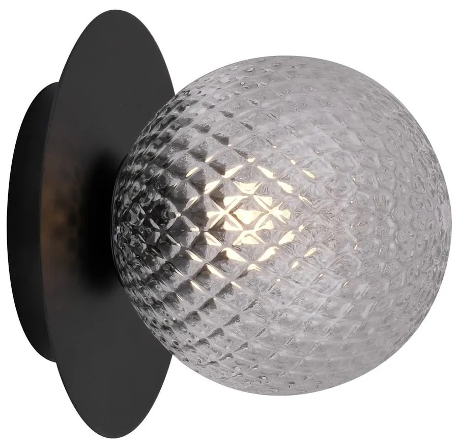 Čierne stropné svietidlo SULION Musa, ø 14 cm