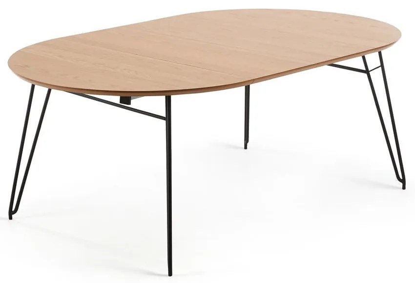 Rozkladací jedálenský stôl s doskou v dubovom dekore Kave Home Novaks, ø 120 cm