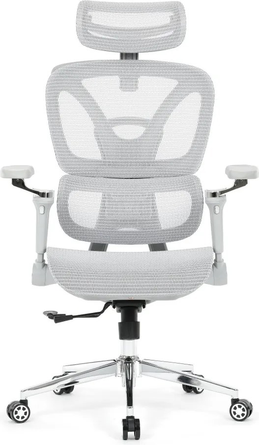 Kancelárska ergonomická stolička PORTE — sieťovina, sivá