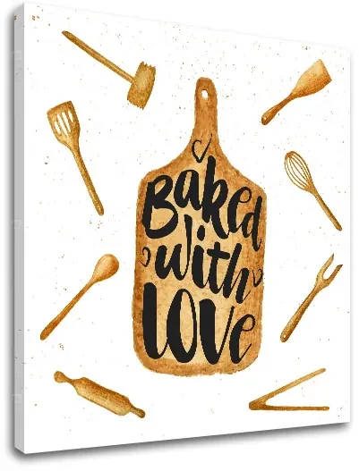 Obraz na stenu s textom Baked with love | rôzne rozmery