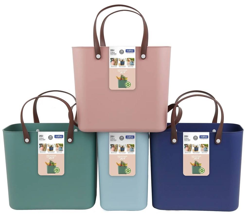 Nákupná taška, kabelka, plastová MULTIBAG, zelená, 25 l