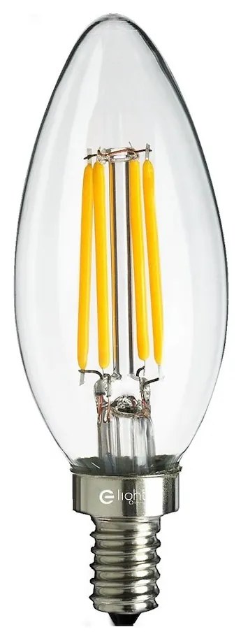 Dekoračná LED žiarovka E14 teplá 3000k 4w 470 lm sviečka