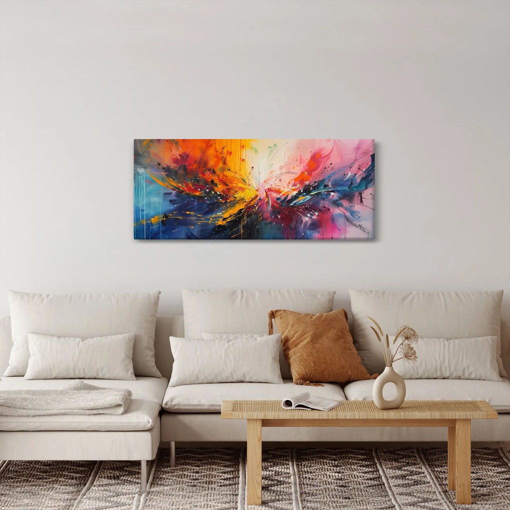 Obraz - Farebná abstrakcia (120x50 cm)