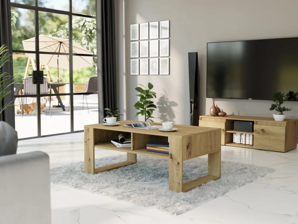 Moderný konferenčný stolík 58 x 90 x 55 cm artisan mix antracit