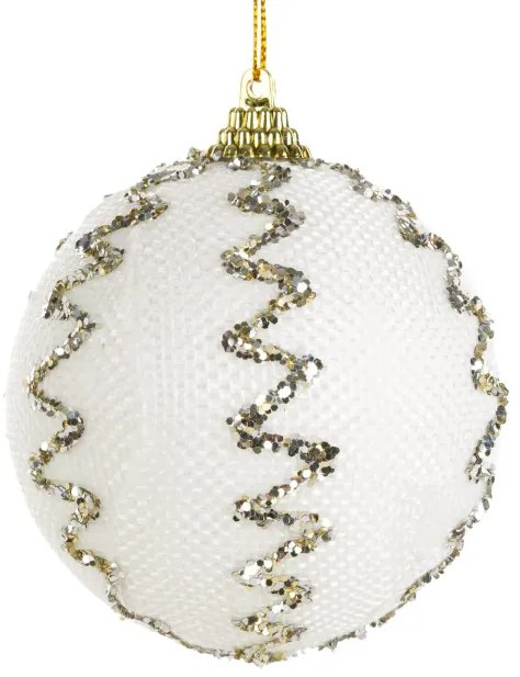 Vianočná ozdoba krémová / zlatá (6 ks)