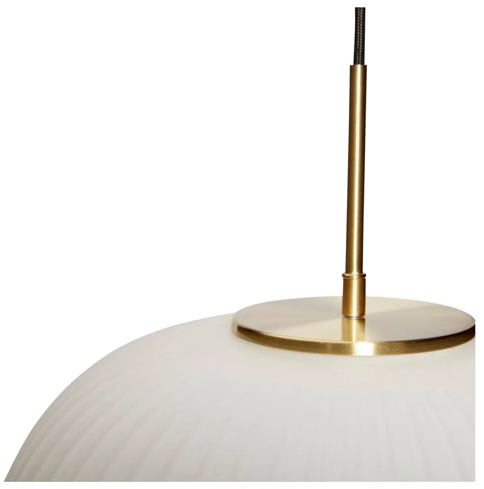 Biele závesné svietidlo so skleneným tienidlom ø 40 cm Serene – Hübsch