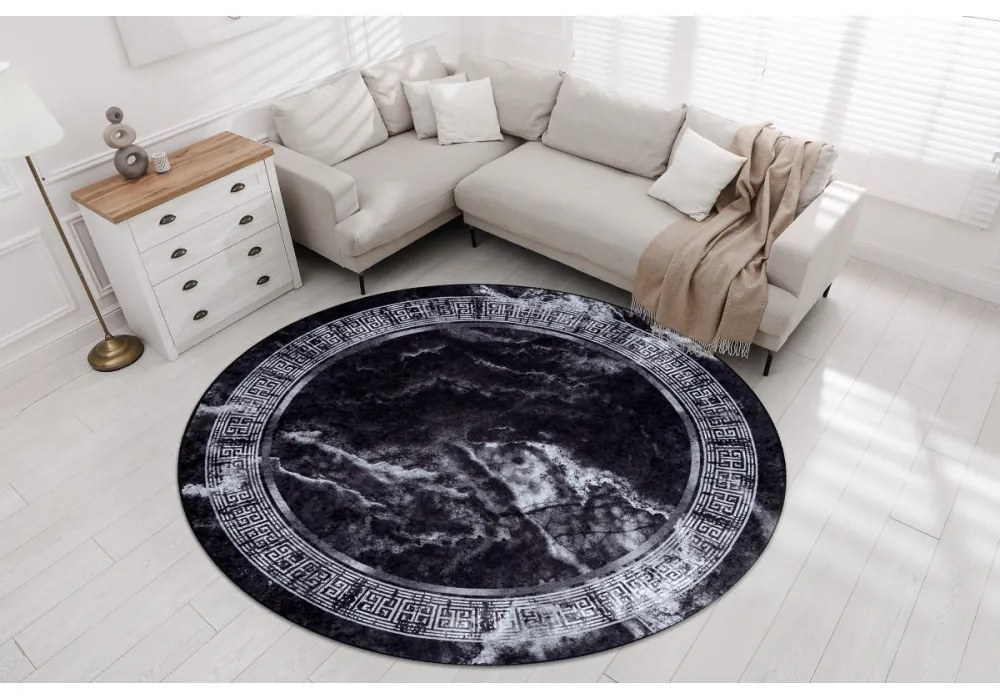 Kusový koberec Ager čiernobielý kruh 200cm
