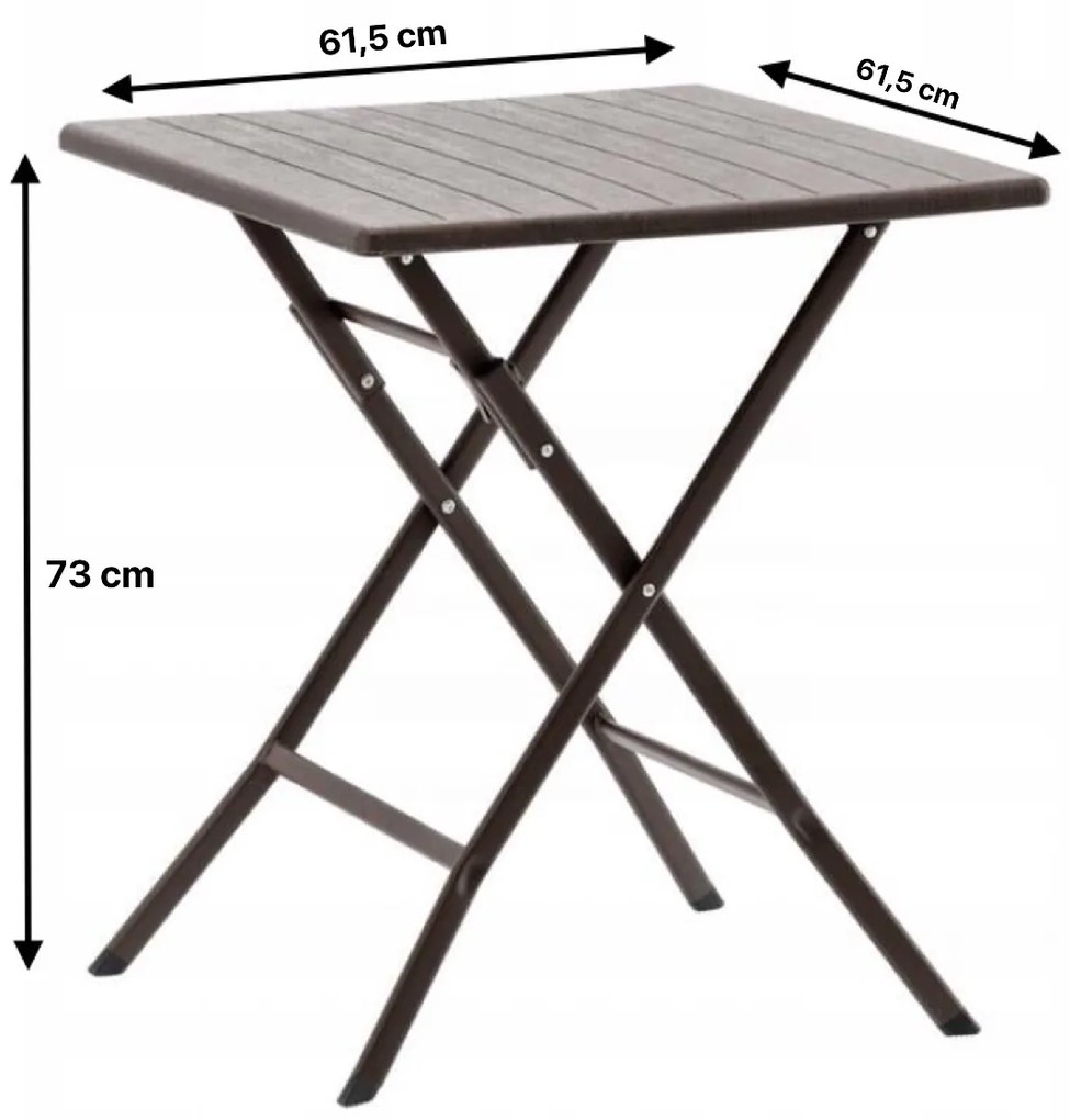 Skladací cateringový stôl PEGGY 61,5 cm hnedý