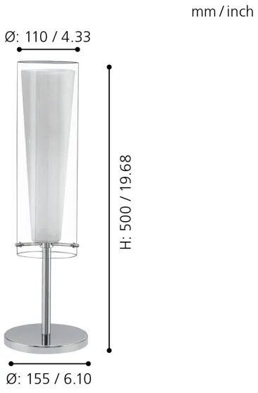 EGLO 89835 - Stolná lampa PINTO 1xE27/60W