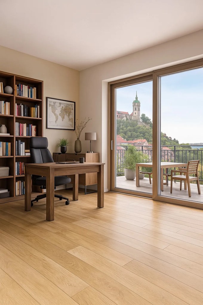 PVC podlaha - lino Flexar PUR 631-04, na mieru, šíře 2m,4m, hnedá, bez podkladu, kancelária, Lentex