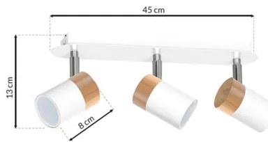 Bodové svietidlo JOKER WHITE WOOD 3xGU10/8W/230V
