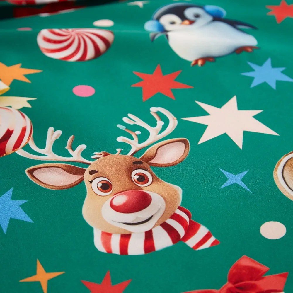 Zelené obliečky na dvojlôžko 200x200 cm Christmas Icons – Catherine Lansfield
