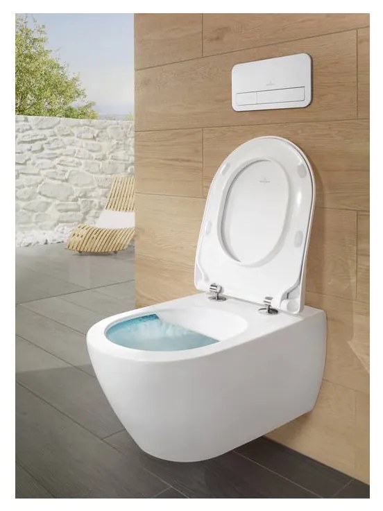 Villeroy & Boch Subway 2.0 Combi-Pack - SET Závesné WC + sedátko SlimSeat SoftClosing, alpská biela CeramicPlus 5614R2R1