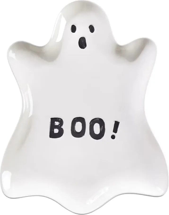 HALLOWEEN Dekoračný tanier duch 36 cm - biela