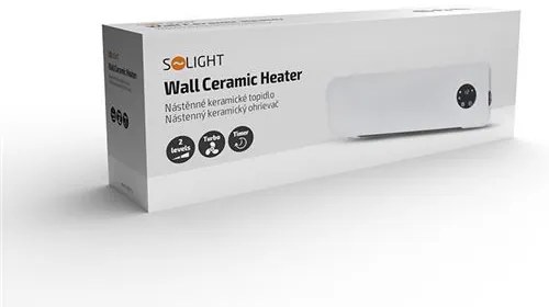 SOLIGHT Nástenný keramický ohrievač, 2000W, biela