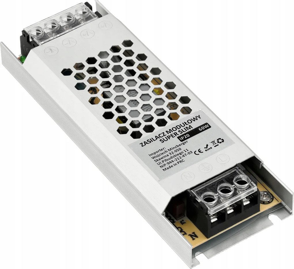 BERGE Super Slim LED modulárny napájací zdroj - 12V - 60W - 5A - IP20